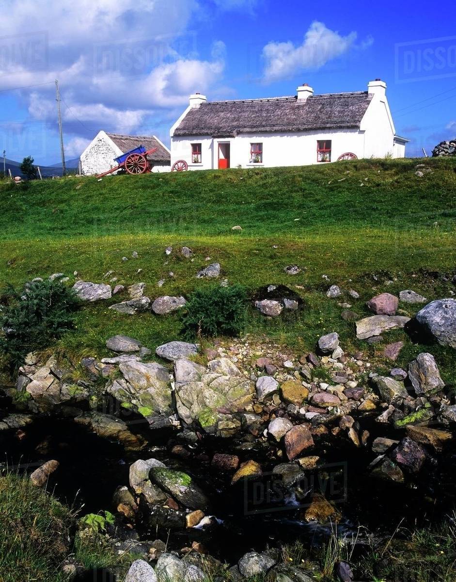 Cottage On Achill Island, County Mayo, Republic Of Ireland Stock