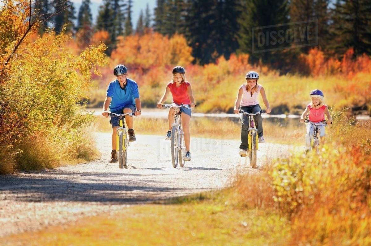 family cycling