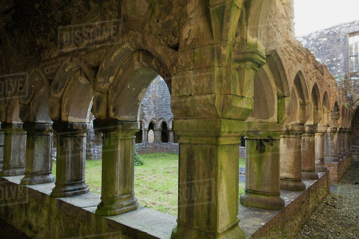 Moyne Abbey at Killala Bay, North of Ballina; County Mayo, Ireland