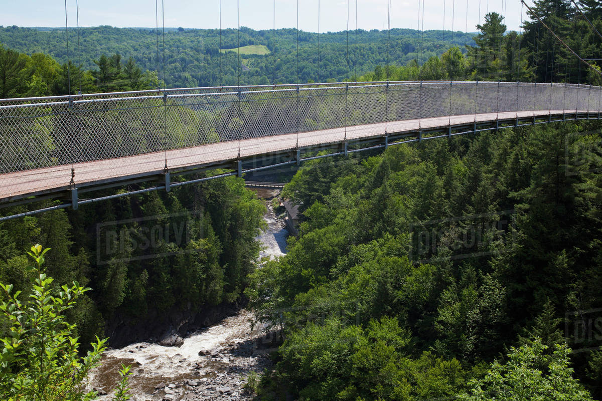 World's Longest Suspended Footbridge Above Coaticook River