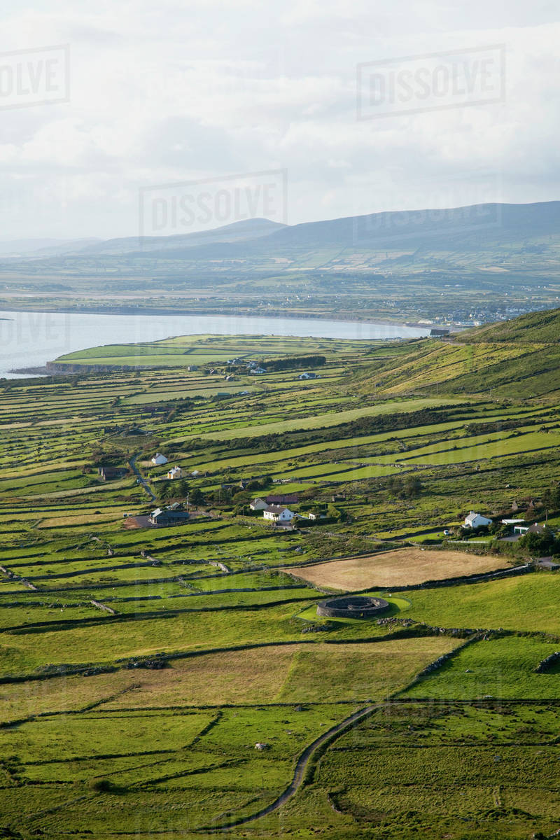 Fields And Farms Along The Coast Near Waterville; County Kerry, Ireland