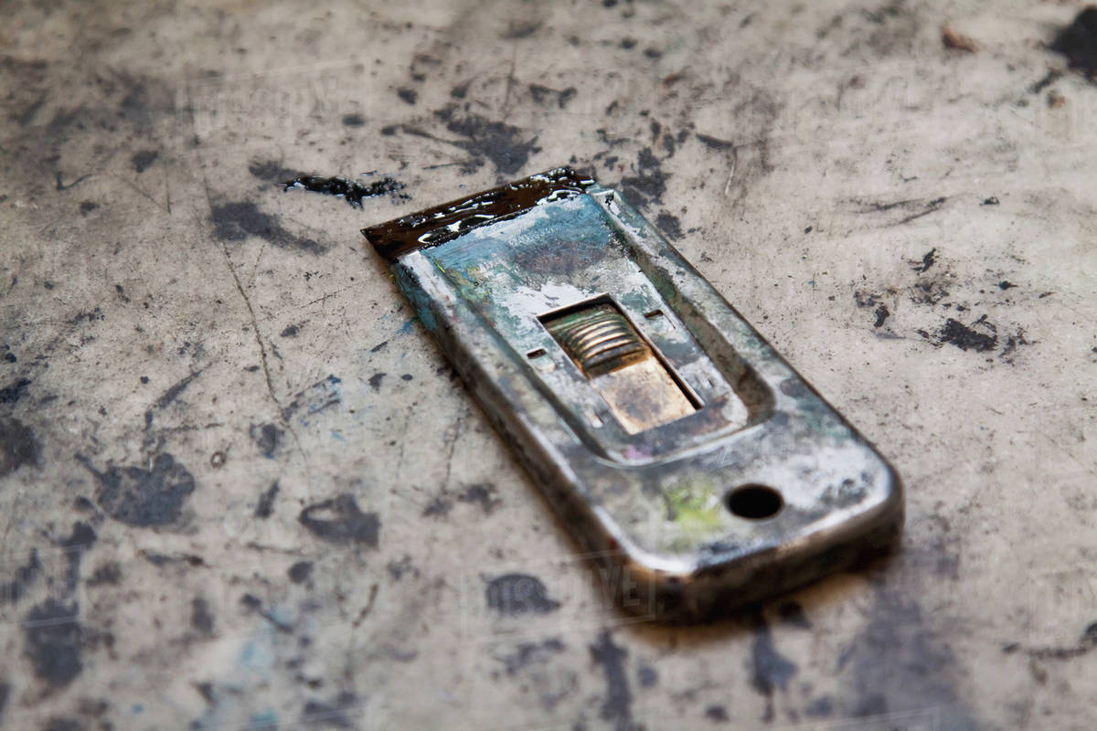 Metal Scraper Used In Print Making Studio; Edmonton, Alberta, Canada ...