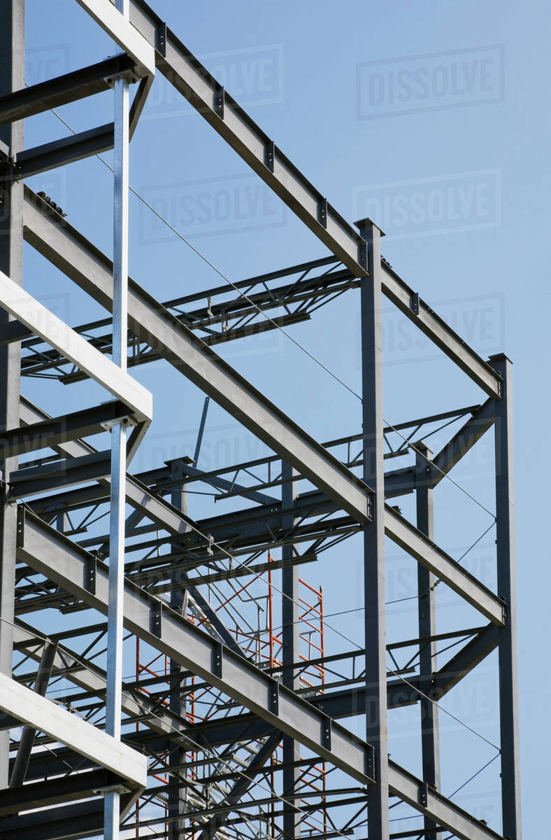 Steel Beams And Girders Used For Framing A Commercial Building; Quebec