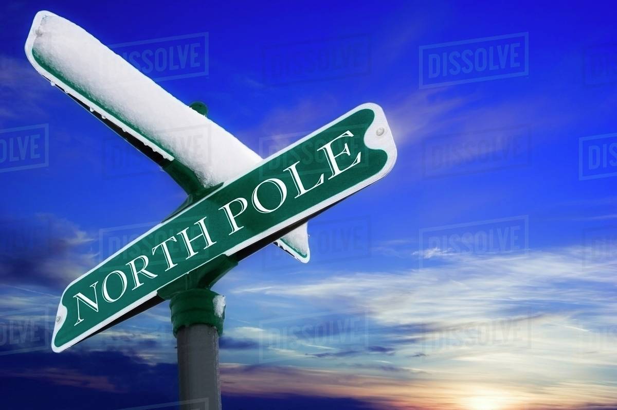 Signpost To The North Pole Stock Photo Dissolve