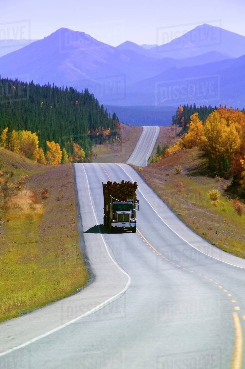 Logging Truck In Alberta, Canada Stock Photo Dissolve