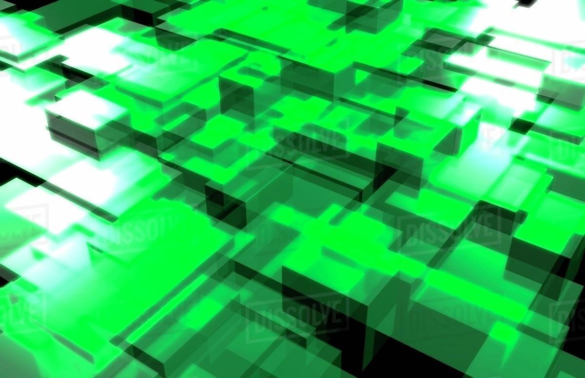 Green Squares, Abstract Stock Photo Dissolve