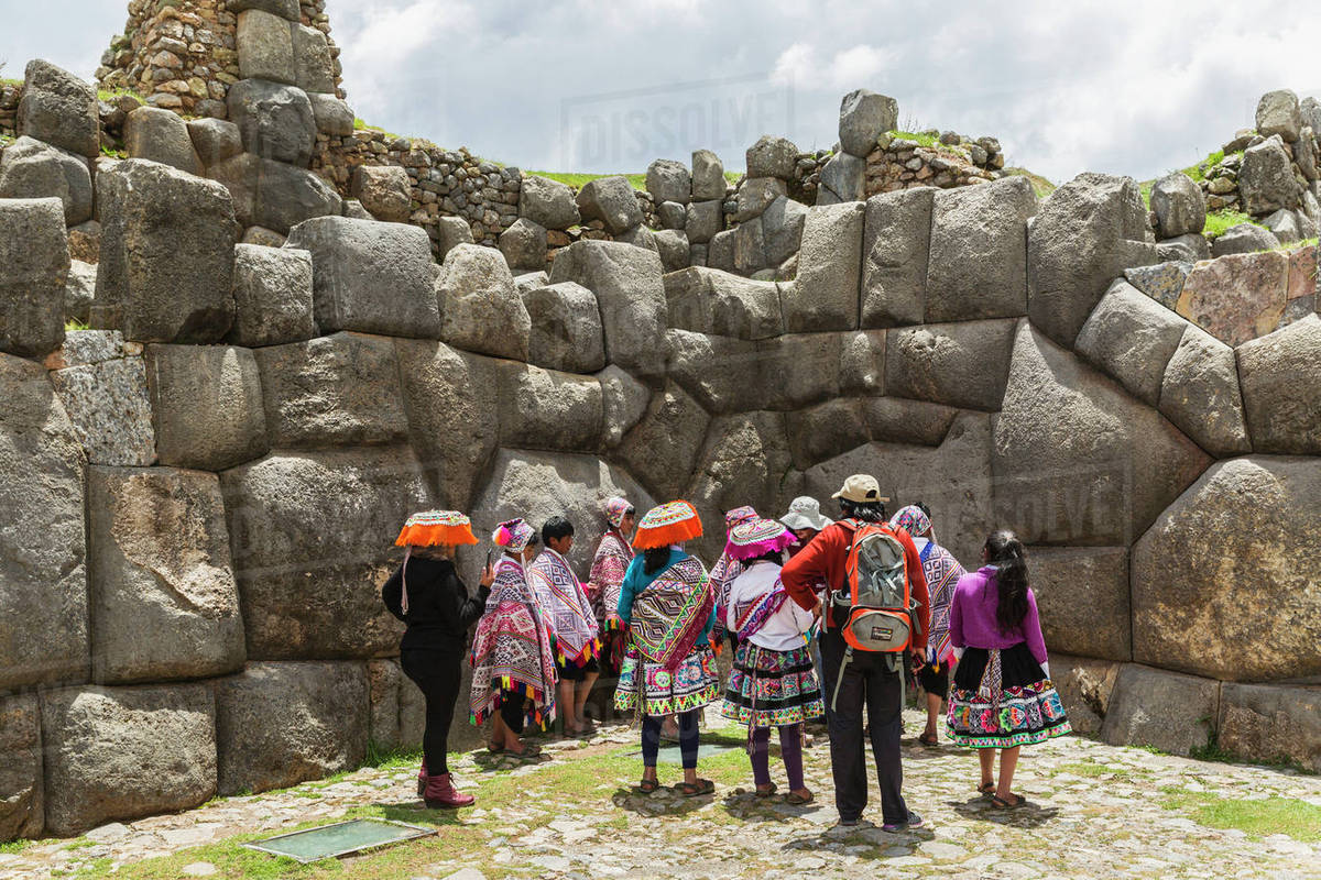 Inca school children tour ancient Inca Capital of Sacsayhuaman near