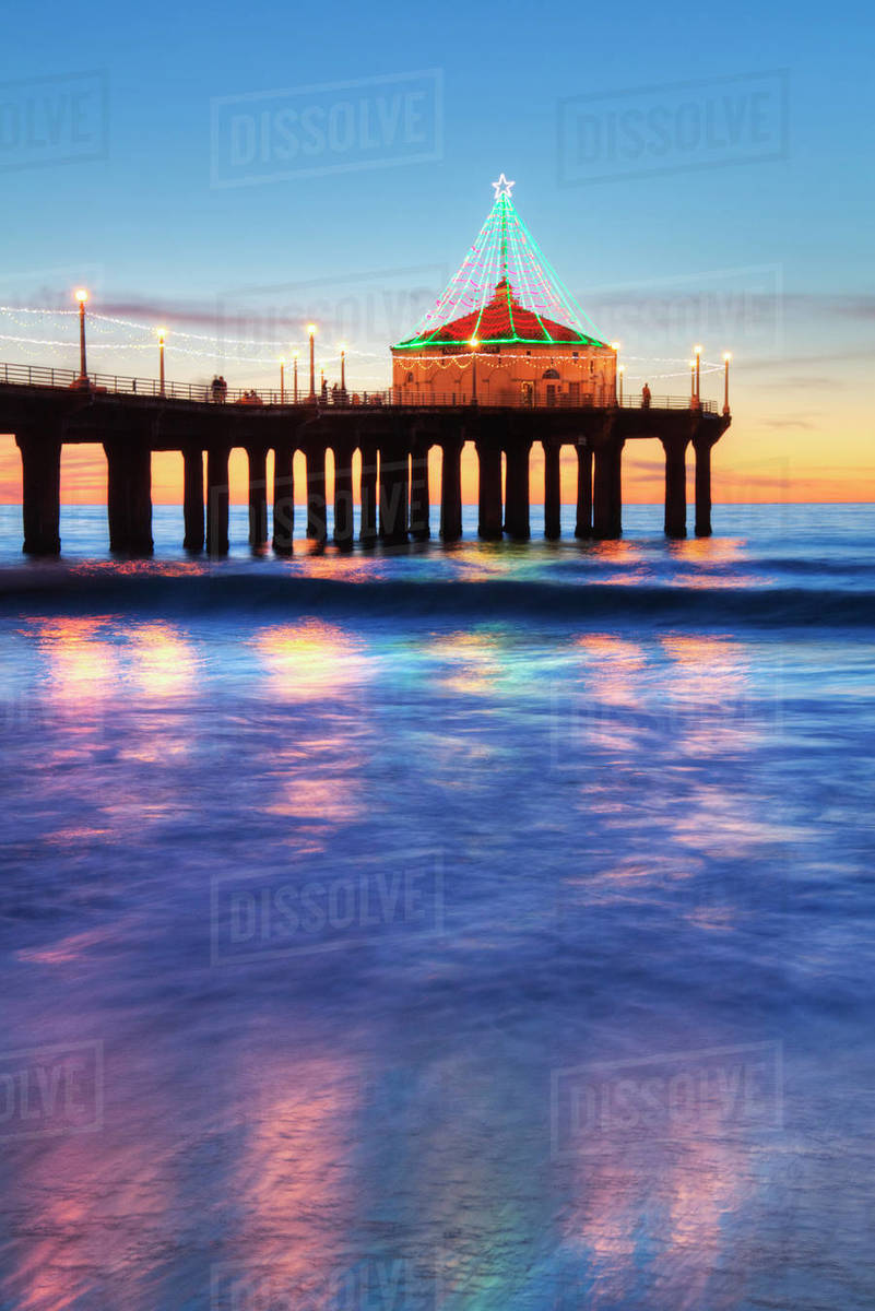 Manhattan Beach Pier At Sunset, Completed In 1920, Roundhouse Marine