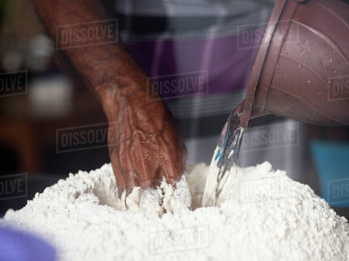 Man Preparing Roti Dough Stock Photo Dissolve