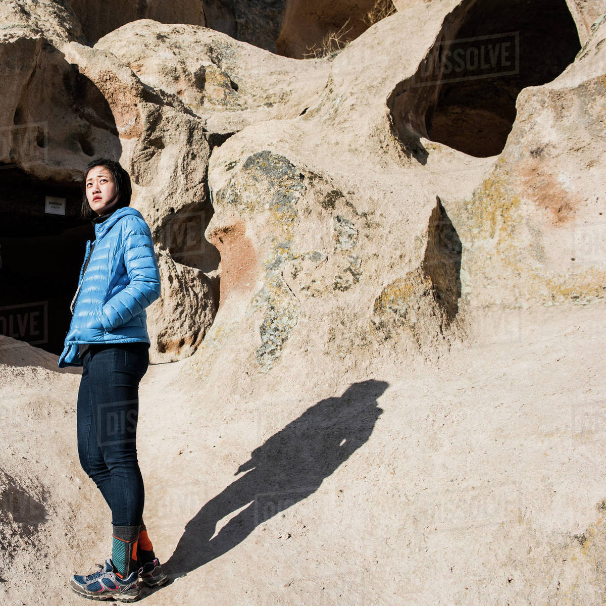 Woman exploring Selime Monastery, Göreme, Cappadocia, Nevsehir, Turkey  Royalty-free stock photo