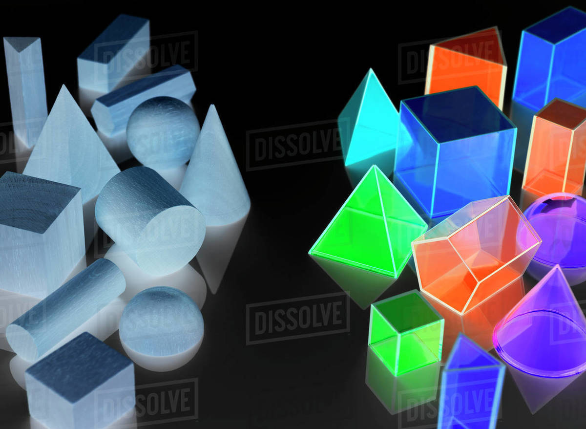 Geometric shapes used in maths and calculus education - Stock Photo