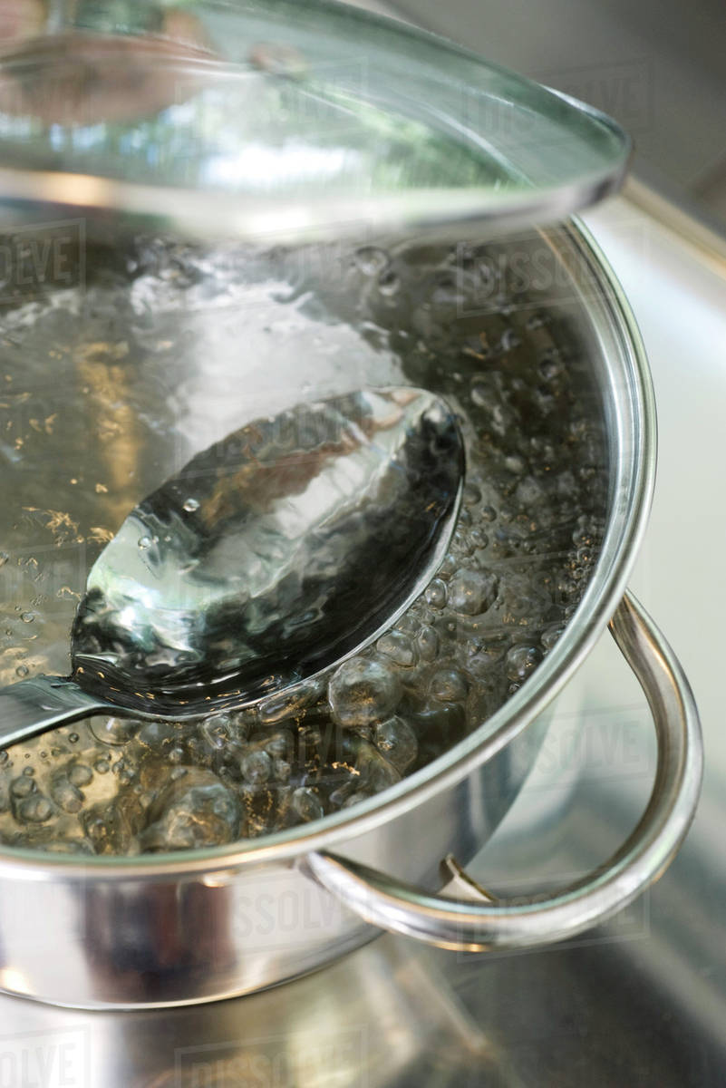 Water boiling in pot Stock Photo Dissolve
