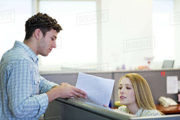 Supervisor explaining assignment to temp worker - Royalty-free Stock ...