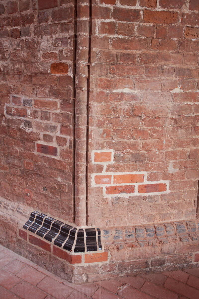 Old Wall Red With Some New Bricks Stock Photo Dissolve Old Wall Red With Some New Bricks