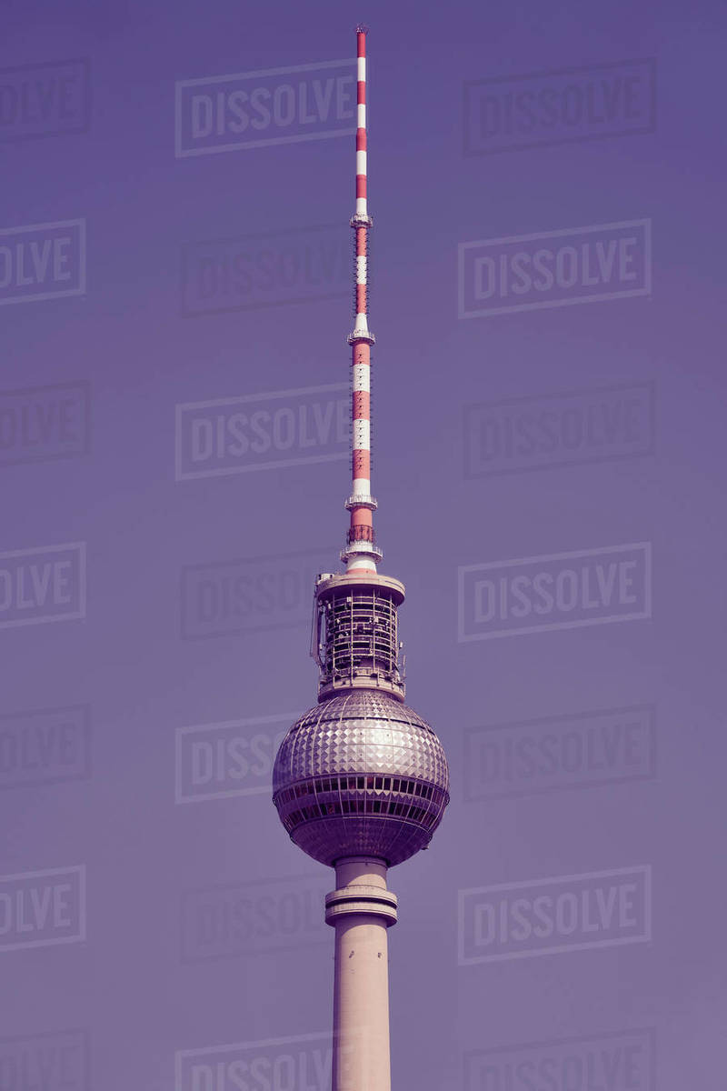 Television tower against sunny, blue sky, Berlin, Germany Royalty-free stock photo