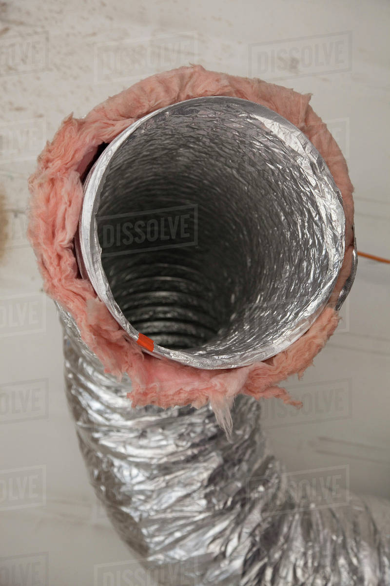 An open air duct pipe with insulation around it Stock Photo Dissolve